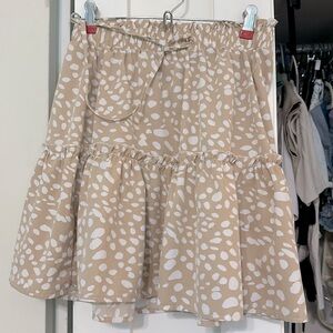 Tan high waisted mini skirt